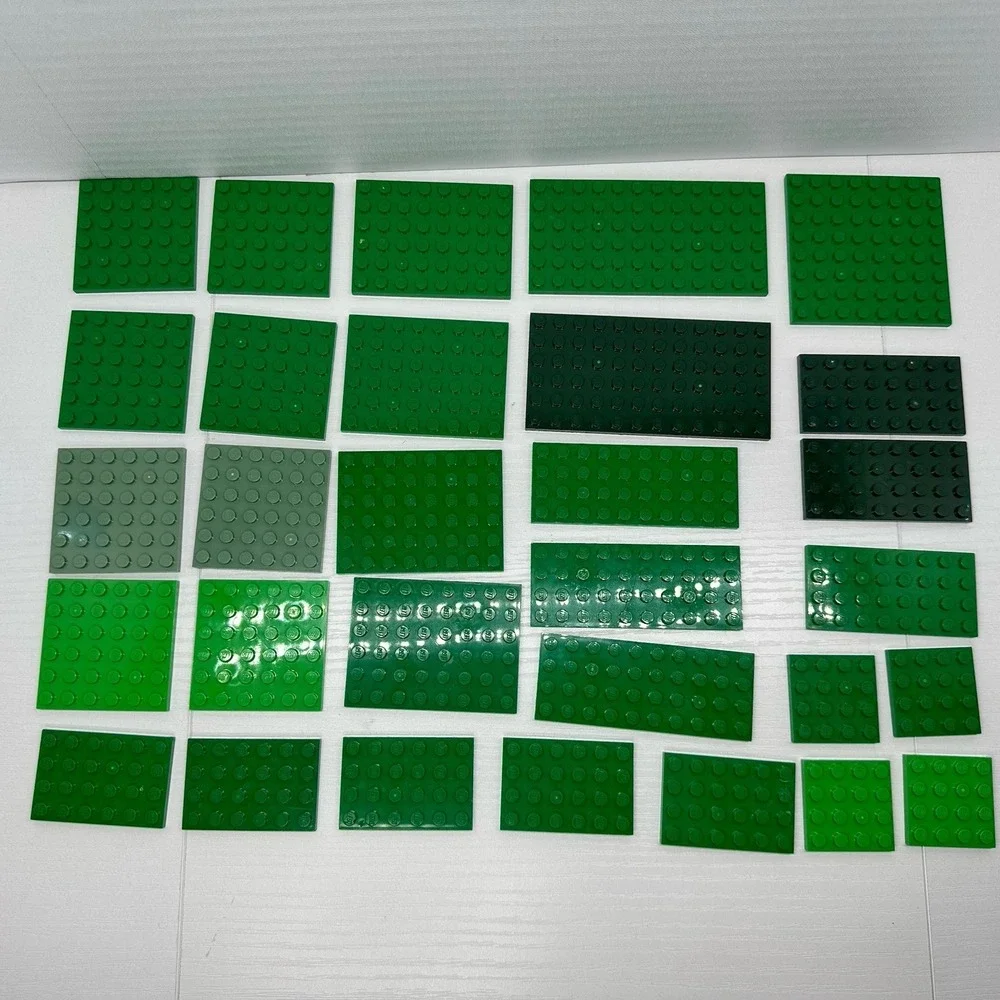 Lego Plates - Assorted Green Plate‎ In Assorted Sizes Lot Of 30